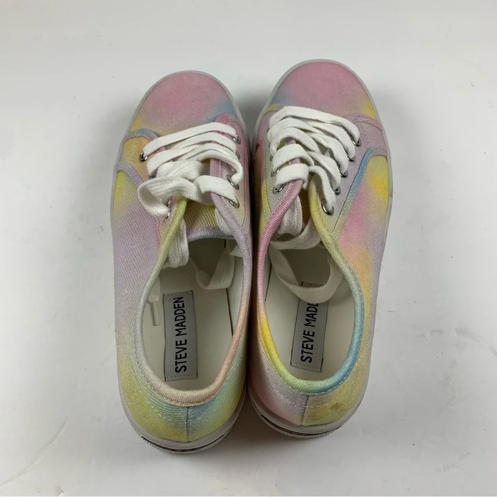 Steve Madden Womens Bobbi30 Platform Sneaker Tie Dye 7.5 M NWOB Flaw Scuffs 7137